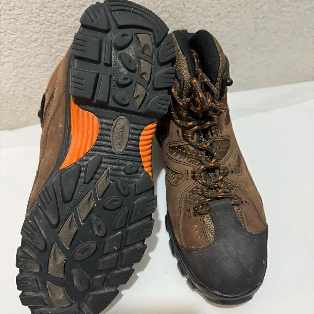 Wolverine Hudson  Steel Toe Work Boots Hiking Brown Mid Cut Size 9.5/42.5